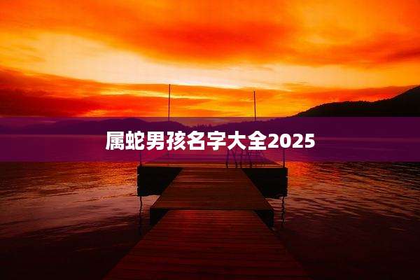 属蛇男孩名字大全2025