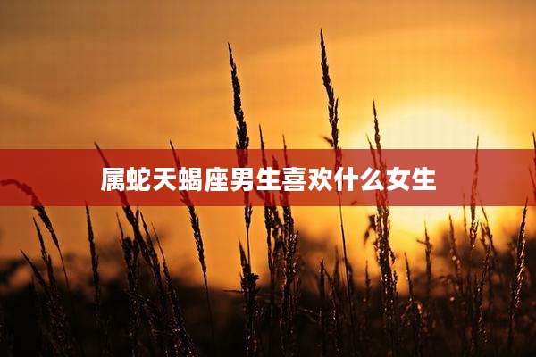 属蛇天蝎座男生喜欢什么女生