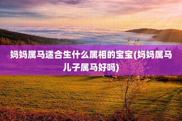 妈妈属马适合生什么属相的宝宝(妈妈属马儿子属马好吗)
