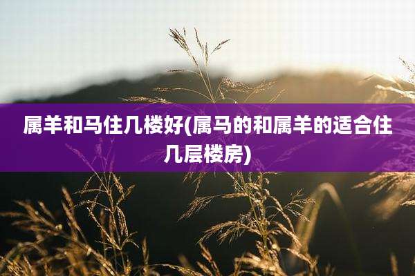 属羊和马住几楼好(属马的和属羊的适合住几层楼房)