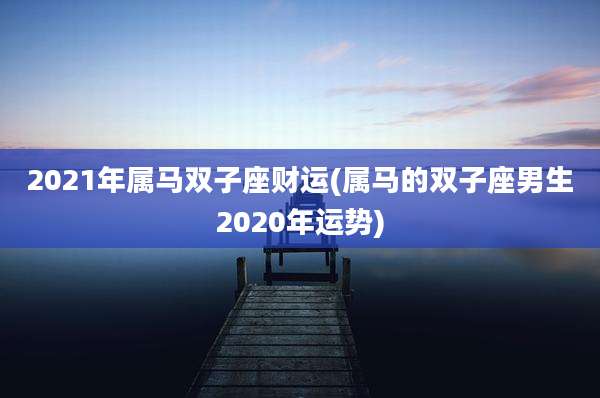 2021年属马双子座财运(属马的双子座男生2020年运势)