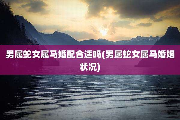 男属蛇女属马婚配合适吗(男属蛇女属马婚姻状况)
