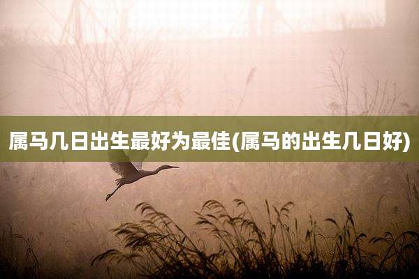 属马几日出生最好为最佳(属马的出生几日好)
