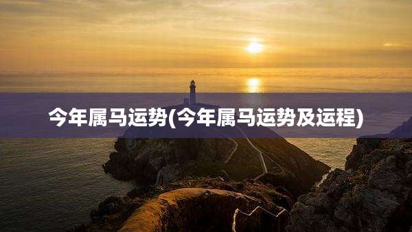今年属马运势(今年属马运势及运程)