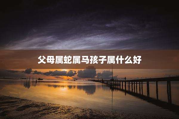 父母属蛇属马孩子属什么好