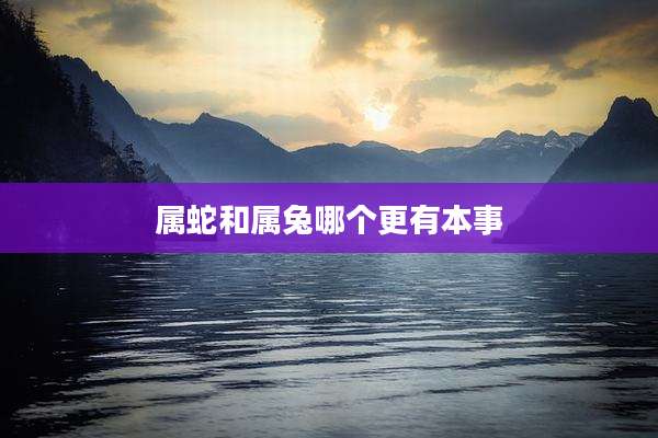 属蛇和属兔哪个更有本事