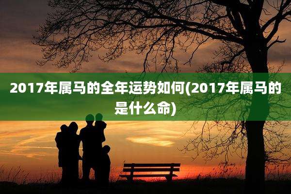 2017年属马的全年运势如何(2017年属马的是什么命)