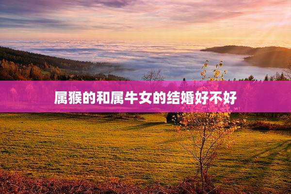 属猴的和属牛女的结婚好不好