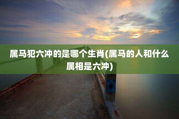 属马犯六冲的是哪个生肖(属马的人和什么属相是六冲)