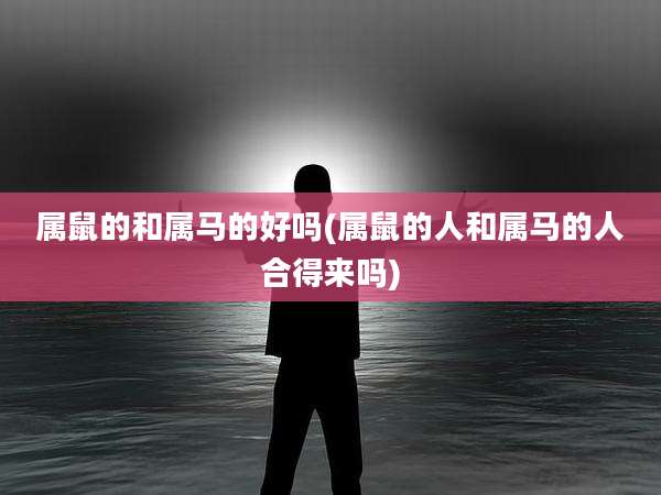 属鼠的和属马的好吗(属鼠的人和属马的人合得来吗)