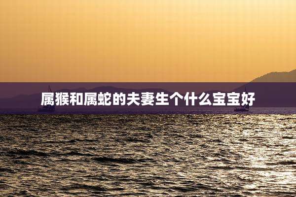 属猴和属蛇的夫妻生个什么宝宝好