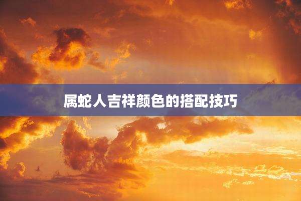 属蛇人吉祥颜色的搭配技巧