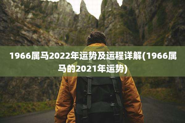 1966属马2022年运势及运程详解(1966属马的2021年运势)