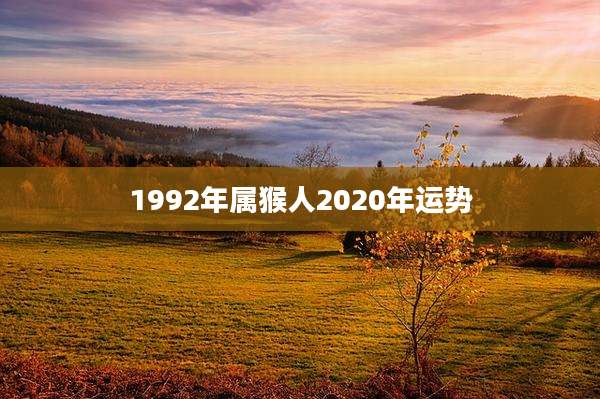 1992年属猴人2020年运势