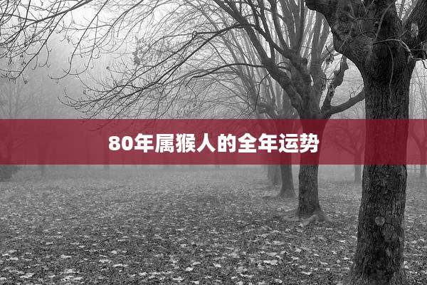 80年属猴人的全年运势