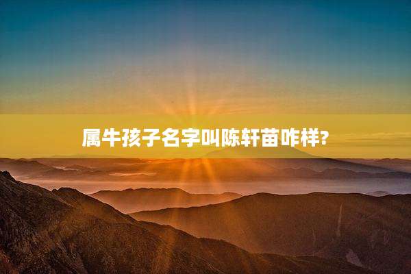 属牛孩子名字叫陈轩苗咋样?