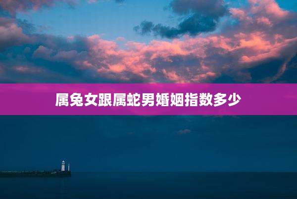 属兔女跟属蛇男婚姻指数多少