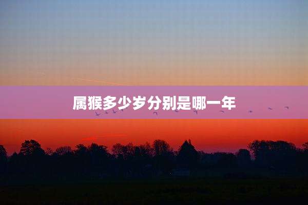 属猴多少岁分别是哪一年