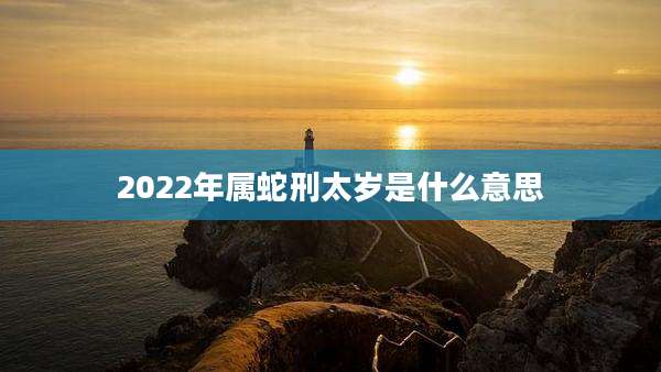 2022年属蛇刑太岁是什么意思