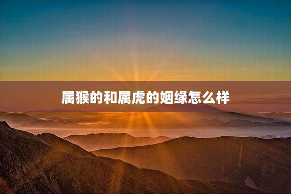 属猴的和属虎的姻缘怎么样