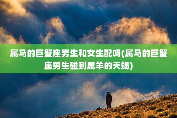 属马的巨蟹座男生和女生配吗(属马的巨蟹座男生碰到属羊的天蝎)