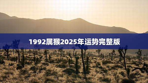 1992属猴2025年运势完整版