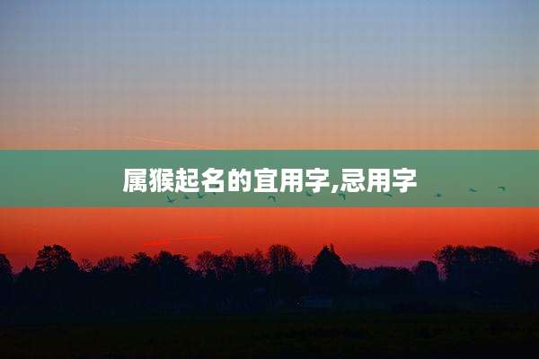 属猴起名的宜用字,忌用字