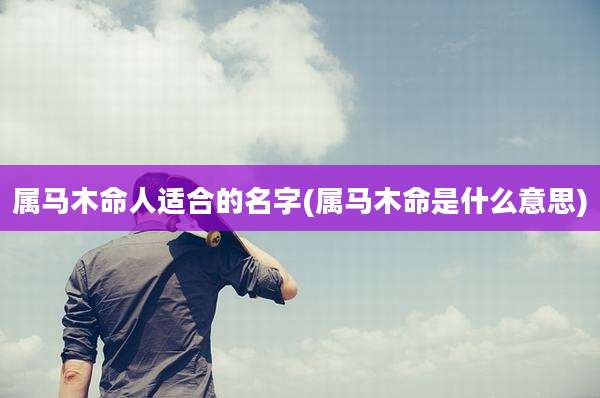属马木命人适合的名字(属马木命是什么意思)