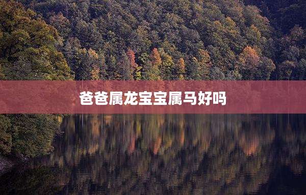 爸爸属龙宝宝属马好吗