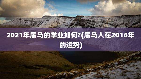 2021年属马的学业如何?(属马人在2016年的运势)