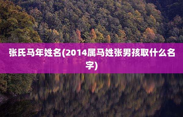 张氏马年姓名(2014属马姓张男孩取什么名字)