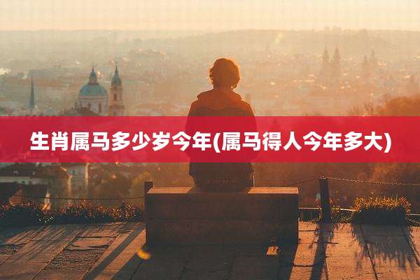 生肖属马多少岁今年(属马得人今年多大)