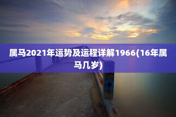属马2021年运势及运程详解1966(16年属马几岁)