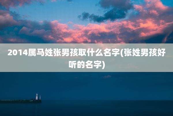2014属马姓张男孩取什么名字(张姓男孩好听的名字)