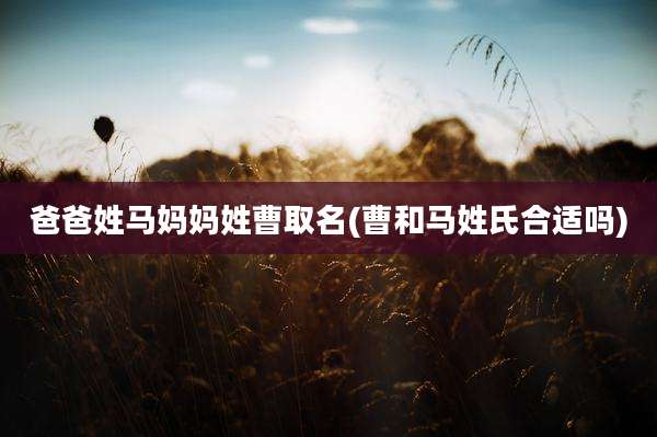 爸爸姓马妈妈姓曹取名(曹和马姓氏合适吗)