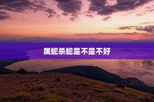 属蛇杀蛇是不是不好