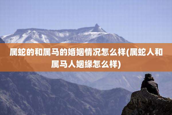 属蛇的和属马的婚姻情况怎么样(属蛇人和属马人姻缘怎么样)