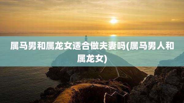 属马男和属龙女适合做夫妻吗(属马男人和属龙女)