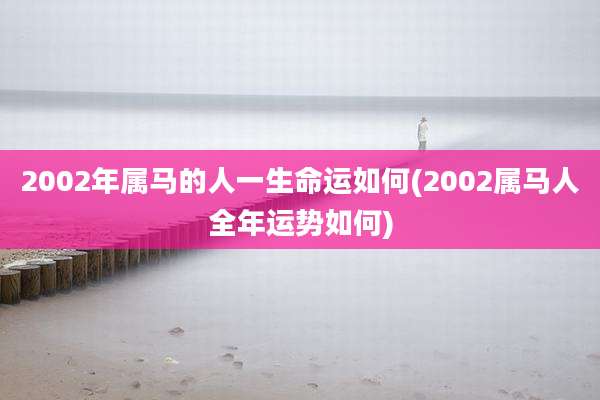 2002年属马的人一生命运如何(2002属马人全年运势如何)