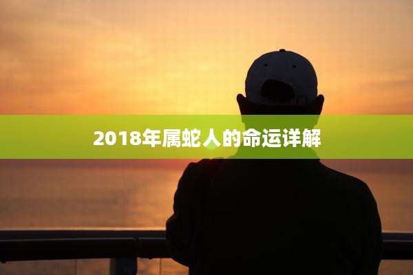 2018年属蛇人的命运详解