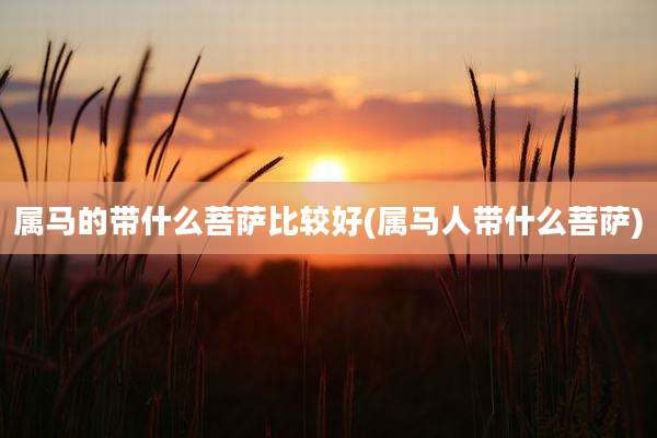 属马的带什么菩萨比较好(属马人带什么菩萨)