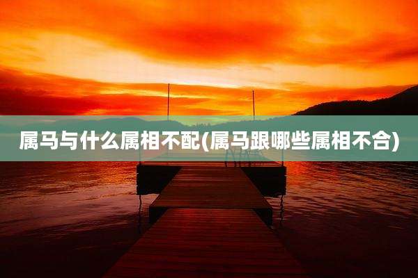 属马与什么属相不配(属马跟哪些属相不合)