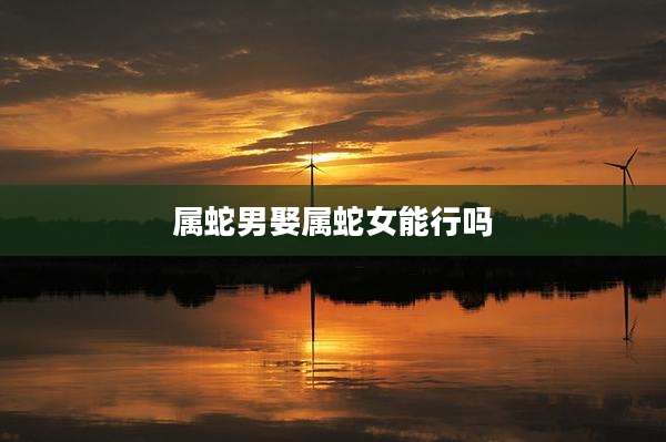 属蛇男娶属蛇女能行吗