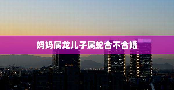 妈妈属龙儿子属蛇合不合婚