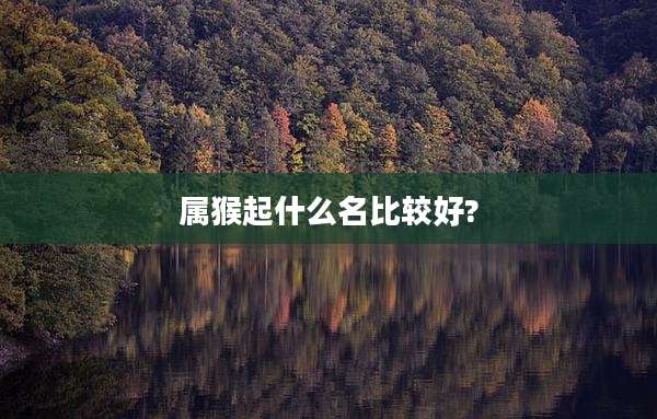 属猴起什么名比较好?