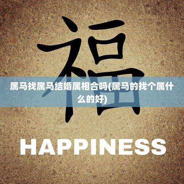 属马找属马结婚属相合吗(属马的找个属什么的好)