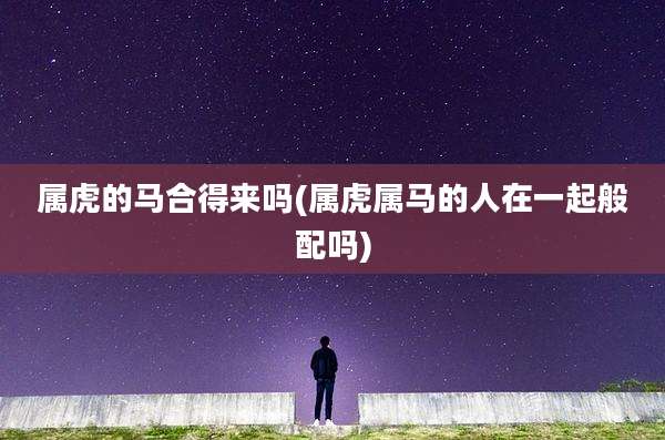 属虎的马合得来吗(属虎属马的人在一起般配吗)