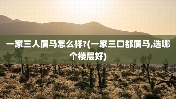 一家三人属马怎么样?(一家三口都属马,选哪个楼层好)