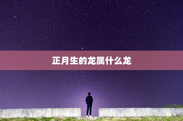 正月生的龙属什么龙