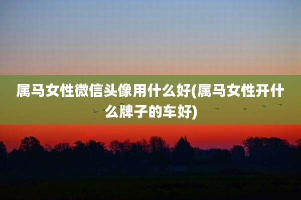 属马女性微信头像用什么好(属马女性开什么牌子的车好)